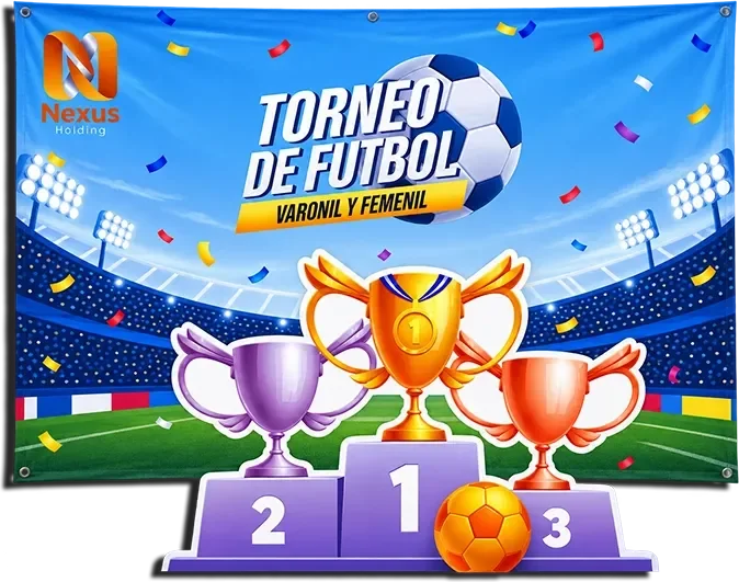 Material publicitario, lonas, stands y souvenirs